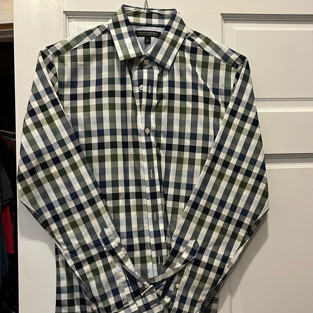 Banana republic, noniron, tailored, slim, fit, button-down